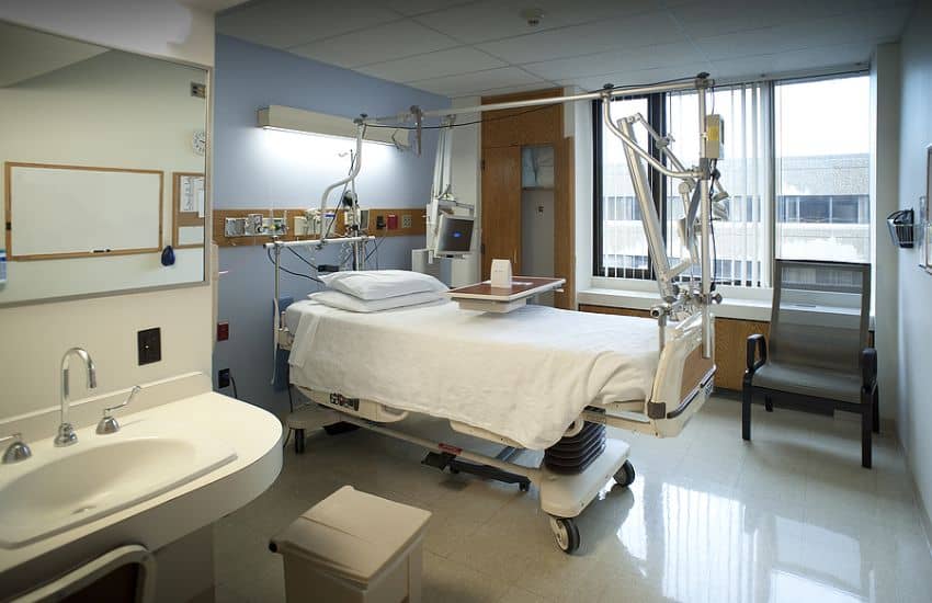 Hospital Bed Safety: Items &Amp; Practices To Avoid 2 A Modern Hospital Room With A Neatly Made Adjustable Bed, Medical Equipment, And Large Windows Letting In Natural Light