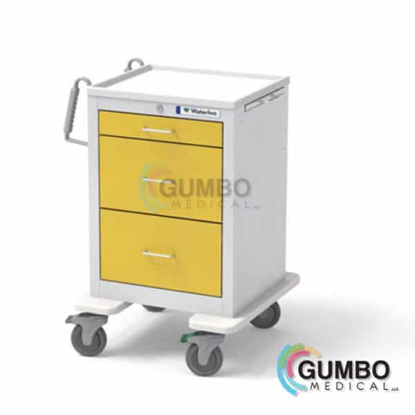Waterloo 3-Drawer Med Jr Medical Cart With Lock
